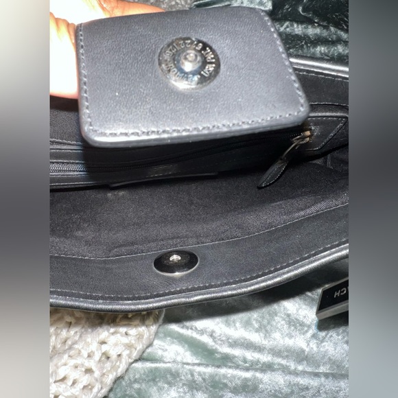 COACH Vintage Black Legacy West Leather And Wool Handbag Hobo Tote Shoulder Bag - Picture 2 of 8